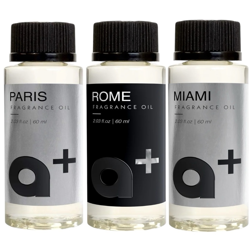 AROMAR Aromar+ Waterless Fragrance Oils Set of 3 - Rome, Paris, Miami